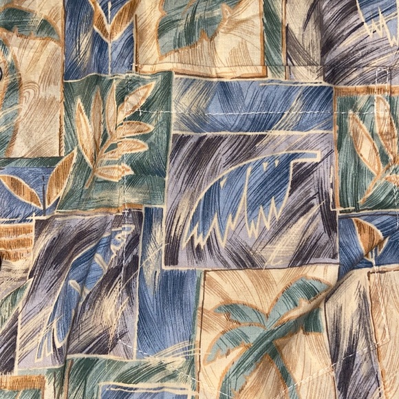 Tori Richard Men’s Large Short Sleeve Palm Print Button Up Shirt - Picture 4 of 5